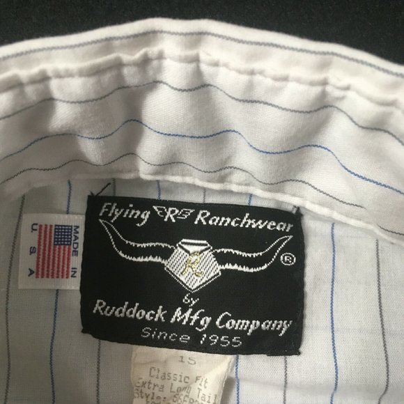 #8 Ruddock Pearl Snap Button Striped Classic Fit Shirt EL ranch wear vintage - Picture 5 of 6